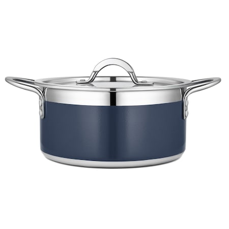 Bon Chef Country French 2 Pot W/Cover 8 5/8"D X 3 7/8"H 3 Qt 9 Oz - Cobalt Blue 71301-CF2-CB
